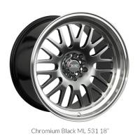 XXR Wheel Rim 531 16X8 4x100/4x114.3 ET0 73.1CB Chromium Black / ML