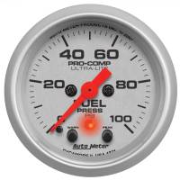 AutoMeter Ultra-Lite 52mm 0-100 PSI Fuel Pressure w/ Peak Memory Warning Gauge