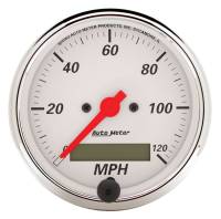 AutoMeter Arctic White 3 1/8in 120 mph electric Speedometer Programmable w/ LCD