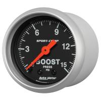 AutoMeter - AutoMeter 2-1/16in 0-15 PSI Mechanical Sport-Comp Boost Pressure Gauge - Image 2