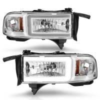 ANZO 94-02 Dodge RAM Crystal Headlight - w/ Light Bar Chrome Housing - Image 2