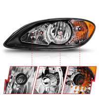 ANZO Headlights, Tail Lights and More  - ANZO 2008-2016 International Prostar Crystal Headlights Black Housing (OE Replacement) - Image 2