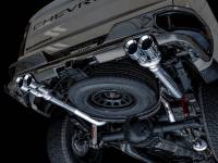 AWE Tuning - AWE 4th Gen GM 1500 5.3L 0FG Catback Split Rear Exit (w/ Bumper Cutouts) - Quad Chrome Tips - Image 6