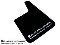 Rally Armor - Rally Armor Universal Fitment (no hardware) Motorsport Spec Black Urethane Mud Flap w/ White Logo - Image 1