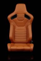 BRAUM Racing Elite-X Series Sport Seats - British Tan Leatherette (Black Stitching) - Pair