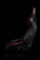 BRAUM RACING SEATS & MORE - BRAUM Racing Elite-R Series Sport Seats - Black Leatherette (Red Stitching / Red Piping) - Pair - Image 3