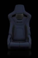 BRAUM Racing Elite-R Series Sport Seats - Blue Jacquard (Black Stitching / Black Piping) - Pair