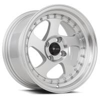 Vors Wheels Rim VR2 15x8 4x108 ET20 73.1CB Silver Machine Face Lip Chrome Rivet