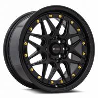 Vors Wheels Rim VR7 16x7 4x108 ET38 73.1CB All Black Gold Rivet