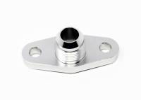 Torque Solution - Torque Solution Billet Offset Oil Drain Flange w/ Integrated -10AN Flange: T3/T4 & PTE/Borg Turbo - Image 1