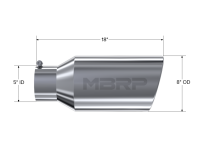 MBRP Exhaust - MBRP Universal Tip 8in OD Rolled End 5in Inlet 18in Length T304 - Image 2