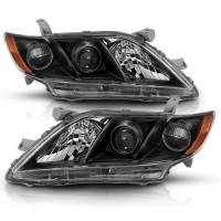 ANZO Headlights, Tail Lights and More  - ANZO 2007-2009 Toyota Camry Projector Headlight Black Amber - Image 2