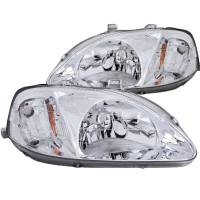 ANZO Headlights, Tail Lights and More  - ANZO 1999-2000 Honda Civic Crystal Headlights Chrome - Image 1