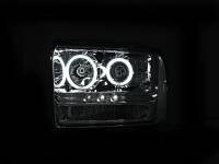 ANZO Headlights, Tail Lights and More  - ANZO 2005-2007 Ford Excursion Projector Headlights w/ Halo Chrome w/ LED Strip (CCFL) 1pc - Image 2