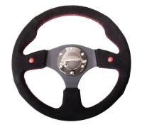 NRG Innovations - NRG Innovations Reinforced Steering Wheel (320mm) Blk Suede w/Dual Buttons - Image 1