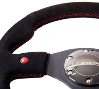 NRG Innovations - NRG Innovations Reinforced Steering Wheel (320mm) Blk Suede w/Dual Buttons - Image 3