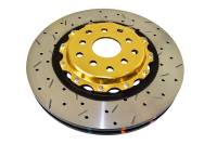 DBA 04-07 STi/2017 BRZ w/Perf. Pkg. 10 Hole Front Drilled/Slotted 5000 Series 2 Pc Rotor w/Gold Hat