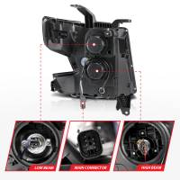 ANZO Headlights, Tail Lights and More  - ANZO 2015-2020 Chevy Tahoe Projector Headlights Plank Style Black w/DRL - Image 2