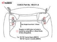 Cusco - Cusco Strut Bar Type-AS Rear 00-08 Toyota Celica Ga61/Ma61 2wd - Image 6