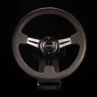 NRG Innovations - NRG Innovations Reinforced Steering Wheel (350mm / 3in. Deep) Black Leather w/ Alcantara Stitching - Image 4