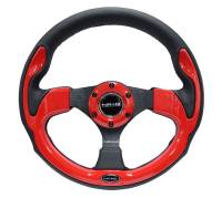 NRG Innovations - NRG Innovations Reinforced Steering Wheel (320mm) Blk w/Red Trim & 5mm 3-Spoke - Image 1