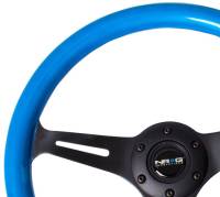 NRG Innovations - NRG Innovations Classic Wood Grain Steering Wheel (350mm) Blue Pearl/Flake Paint w/Black 3-Spoke Center - Image 3