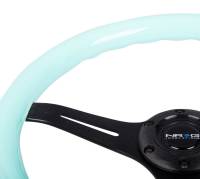 NRG Innovations - NRG Innovations Classic Wood Grain Steering Wheel (350mm) Minty Fresh Color Grip w/Black 3-Spoke Center - Image 3