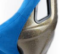 NRG Innovations - NRG Innovations FRP Bucket Seat ULTRA Edition - Large (Blue Alcantara/Gold Glitter Back) - Image 10