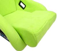 NRG Innovations - NRG Innovations FRP Bucket Seat PRISMA Edition - Large (Neon Green Alcantara/  Pearlized Back) - Image 6