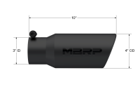 MBRP Exhaust - MBRP Universal Tip 4in OD 3in Inlet 10in Length Angled Rolled End Black - Image 2