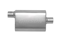 Gibson Performance Exhaust - Gibson CFT Superflow Offset/Center Oval Muffler - 4x9x18in/2.5in Inlet/2.5in Outlet - Stainless - Image 1