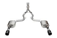Corsa 24+ Ford MustangGT Xtreme Cat-Back Ex.Sys 3.0in Dual Rear Exit w/4.5in Blk PVD StraightCut Tip
