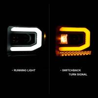 ANZO Headlights, Tail Lights and More  - ANZO GMC SIERRA 1500 14-15 2500H/15-19 Projector Headlight Plank Style Black w/ Switchback (Halogen) - Image 2