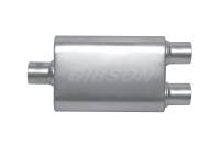 Gibson Performance Exhaust - Gibson MWA Superflow Center/Dual Oval Muffler - 4x9x14in/3in Inlet/2.5in Outlet - Stainless - Image 1