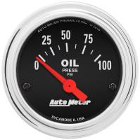 AutoMeter Traditional Chrome 52mm 0-100 PSI Short Sweep Electricall Oil Pressure Gauge