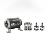 DeatschWerks - DeatschWerks Stainless Steel 5/16in 10 Micron Universal Inline Fuel Filter Housing Kit (70mm) - Image 1