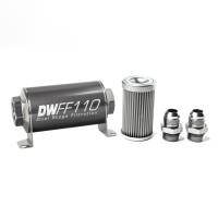 DeatschWerks - DeatschWerks Stainless Steel 10AN 10 Micron Universal Inline Fuel Filter Housing Kit (110mm) - Image 1