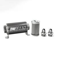 DeatschWerks - DeatschWerks Stainless Steel 8AN 10 Micron Universal Inline Fuel Filter Housing Kit (110mm) - Image 1