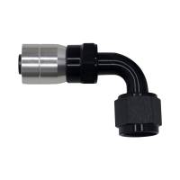 DeatschWerks - DeatschWerks 8AN Female Swivel 90-Degree Crimping Style Hose End CPE - Anodized Matte Black - Image 1