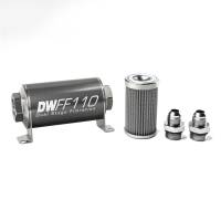 DeatschWerks - DeatschWerks Stainless Steel 8AN 100 Micron Universal Inline Fuel Filter Housing Kit (110mm) - Image 1