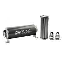 DeatschWerks - DeatschWerks Stainless Steel 10AN 10 Micron Universal Inline Fuel Filter Housing Kit (160mm) - Image 1