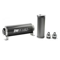 DeatschWerks - DeatschWerks Stainless Steel 6AN 10 Micron Universal Inline Fuel Filter Housing Kit (160mm) - Image 1
