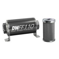 DeatschWerks - DeatschWerks Stainless Steel 10AN 100 Micron Universal Inline Fuel Filter Housing Kit (110mm) - Image 1