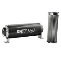 DeatschWerks - DeatschWerks Stainless Steel 8AN 10 Micron Universal Inline Fuel Filter Housing Kit (160mm) - Image 1