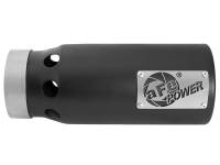 aFe Power (Advanced FLOW Engineering) - aFe SATURN 4S 4in SS Intercooled Exhaust Tip - Black 4in In x 5in Out x 12in L Bolt-On - Image 2