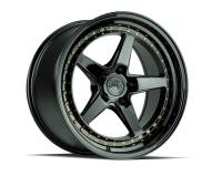 Aodhan Wheels Rim DS05 18x9.5 5x100 73.1CB ET35 Gloss Black W /Gold Rivets