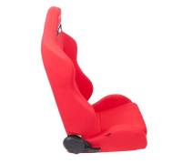 NRG Innovations - NRG Innovations Sport Seats (Pair) Type-R Cloth w/NRG Logo - Red w/Red Stitch - Image 2