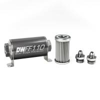 DeatschWerks - DeatschWerks Stainless Steel 6AN 5 Micron Universal Inline Fuel Filter Housing Kit (110mm) - Image 1
