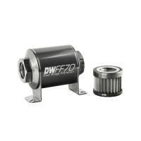 DeatschWerks - DeatschWerks Stainless Steel 10AN 10 Micron Universal Inline Fuel Filter Housing Kit (70mm) - Image 1