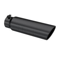 MBRP Exhaust - MBRP Universal 5in OD Angled Rolled End 4in Inlet 18in Lgth Black Finish Exhaust Tip - Image 1